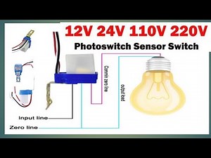 Automatic ON-Off Light Sensor || Photo Control Switch AC DC 12 volts Automatic Sensor Switch || Demo