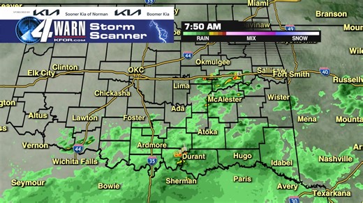 4.8K views · 73 reactions | Showers and a few storms are increase in coverage across southern and eastern OK. Southeastern OK will see the highest rain totals today with over an inch of rain possible. 7:50AM THU | KFOR-TV | Facebook