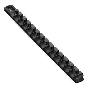13” Socket Organizer w/Twist Lock Clips - Black-3/8"