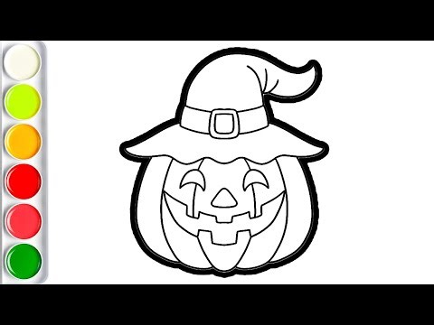 Halloween Drawings | How to draw a Halloween pumpkin