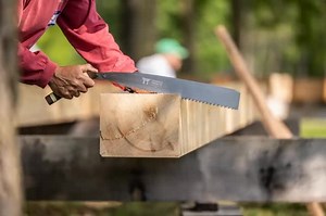 Awesome seeing these @templetoolco saws come to fruition and in the hands of these new timber framers. It has a been a great class so far and looking forward to raising this frame tomorrow! | Third Coast Craftsman