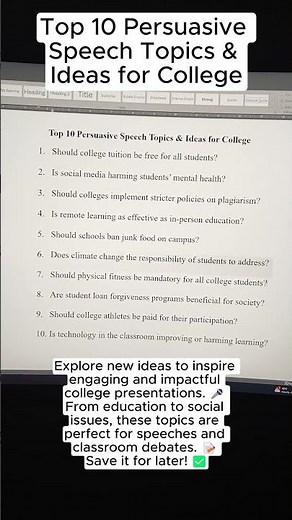 Top 10 Persuasive Speech Topics & Ideas for College