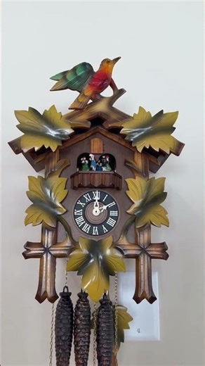 Restored - Vintage Cuckoo Clock: Music Box & Dancers. Black Forest German Made.