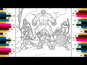 Coloring All Avengers Characters with Pencils and Markers! How to Draw!