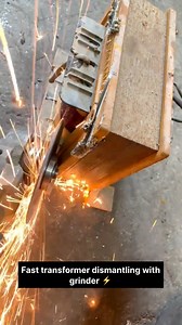 97K views · 672 reactions | Cutting a small transformer with an angle grinder – quick and effective method to separate metal parts for recycling and scrap recovery.”#TransformerCutting #ScrapWork #MetalRecycling #AngleGrinder #FastDismantling #scrapbuyeruae #usa #uk #230k | Scrap Buyer UAE | Facebook