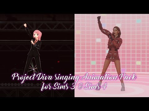 Sims 3 & Sims 4 Animation Pack: Project Diva Singing Animations Convertation (FREE DOWNLOAD)