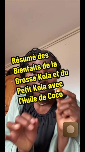 #tiktoklive #livehighlights ### Résumé des Bienfaits de la Grosse Kola et du Petit Kola avec l'Huile de Coco Grosse Kola : Énergie Rapide :Riche en caféine, elle offre un coup de fouet immédiat, idéale pour augmenter la vigilance et réduire la fatigue. Stimulation Puissante :Favorise la concentration et peut améliorer l'humeur. Attention à la consommation excessive, qui peut entraîner des effets secondaires comme l'anxiété. Petit Kola : Stimulation Douce :Contient moins de caféine, fournissant u