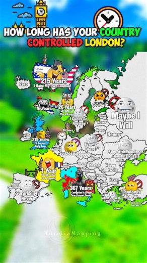 How long has your country controlled London? 🇬🇧🌇 #mapping #countryballs #shorts #maps #geography