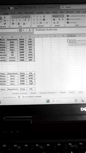 multiple sheet data adjust one sheet