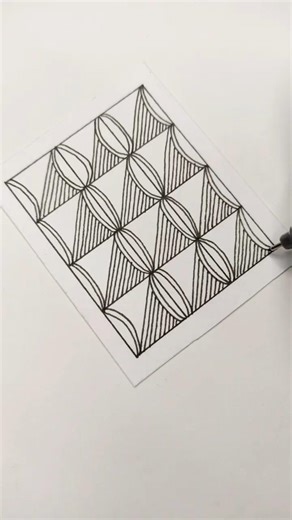 Easy Zentangle Pattern | Draw with me #shorts #art #satisfying #drawing