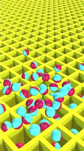 Satisfying Sphere Drop Through Grid #physics #simulation