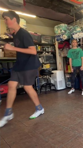 Luke rehearsing clogging freestyle to soda pop