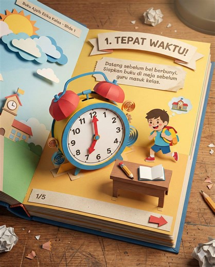 SDN 3 Masbagik Utara | Beberapa Ide "Budaya Positif" di dalam kelas Media: Infografis. Style: 3D Papercraft Diorama. Prompt: JavaScript Object Notation (JSON... | Instagram