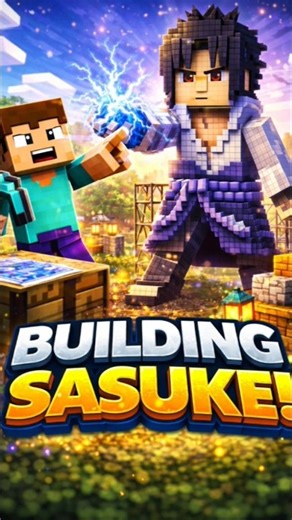 I build minecraft Sasuke statue #naruto #sasuke #minecraft #explore #minecraftbuilds #nethernest