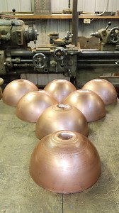 10" hemispheres made from 19ga. (.043), copper headed to @copperstillco along with the other half, minus a section. That is part 2. #metalspinning #metalspinner #copper #copperspinning #copperforming #copperart #copperhemisphere #copperstillco | Northwest Metal Spinning