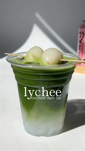 Nguyet Le on Instagram: "🥥🍵 lychee coconut matcha refreshing & right amount of sweetness thanks to @drinksanzo Lychee Sparkling Water! Recipe: — coconut water ~80ml — @drinksanzo Lychee Sparkling Water ~80ml — matcha ~1.5 tsp + 40ml of 175°F water — garnish with fresh lychee #drinksanzo #lychee #homecafe #matcha #matcharecipes #aestheticdrinks #matchalover"