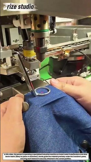 Industrial Rivet Setting Machine | Attaching Buttons to Denim Fabric