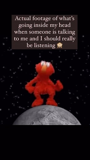 Fitz 💟 on Instagram: "Relatable? Follow @adhd_fitz_ . Pay attention Fitz! It’s like my brain just checks out 😂😂 bye bye brain cells 👋🏼 . #brain #attention #delulu #elmo #elmomemes #space #auditoryprocessingdisorder #imagination #fyp #fypシ #funny #adhd #mentalhealth #mentalillness #itsokaynottobeokay"