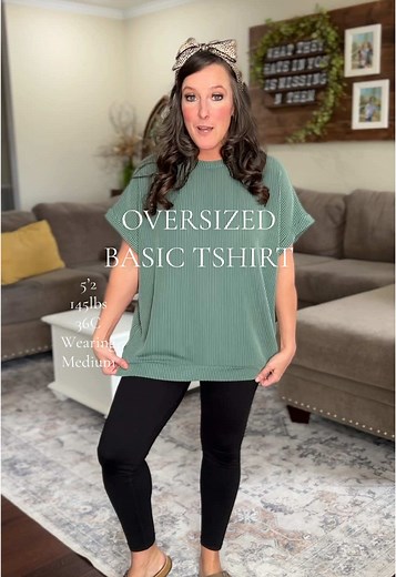 #oversized #shortsleeves #ribbedknit #leggingsoutfit #tshirt #basictee #tiktokshopfashion @DOKOTOO-US