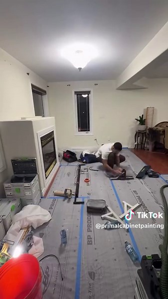 All done this beautiful project, let’s cleanup! #cleanup #satisfying #kitchen #cabinetpainting