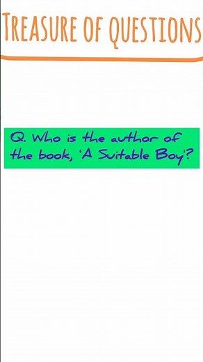 Who is the author of the book A Suitable Boy #shorts #englishgk #gkinenglish #sscgk #upscgk