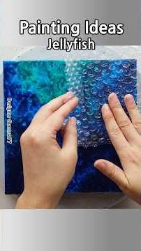 Painting Ideas 😍❤️ Balloon, Bubble Wrap, Fruit Net | Jellyfish