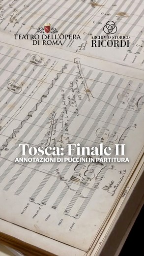 Il finale dell’Atto II di “Tosca”, con la famosa “scena dei candelieri”, è uno dei momenti più iconici del capolavoro di Puccini. All’Archivio Storico Ricordi di Milano è conservata la partitura autografa dell’opera, e Maria Pia Ferraris, conservatrice dell’Archivio, ci ha mostrato proprio le ultime pagine dell’Atto II, che presentano interessanti annotazioni scenico-musicali di Puccini. #tosca #puccini #archive #operafiles #archivioricordi | Teatro dell'Opera di Roma