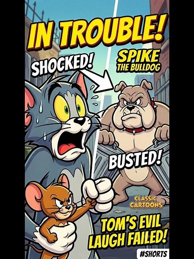 Tom and Jerry | Tom's Evil Laugh Interrupted by Spike! 😾🗑️#TomAndJerry #ClassicCartoons #Animation