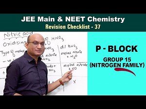 P-Block (Group 15 - Nitrogen Family) | Revision Checklist 37 for JEE & NEET Chemistry