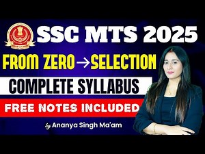 SSC MTS 2025 | Complete Syllabus Explained | From Zero to Selection | Free Notes Included