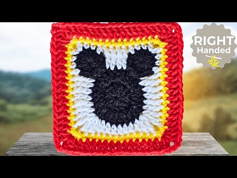 How To Crochet the Easiest Mickey Mouse Inspired Granny Square!