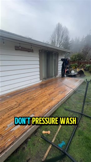 Don’t pressure wash your deck unless you know how to do it the right way. 👇 Proper deck cleaning isn’t about blasting wood with pressure — it’s about using the correct process to remove old coatings, clean evenly, and restore the surface without damage. When done right, the result speaks for itself. Sit back and enjoy this deck restoration transformation. 🌲✨ 🌀 Bayside Exterior Cleaning Maintenance Made Easy. #oddlysatisfying #satisfyingvideos #deckcleaning #beforeandafter #pressurewashing | B