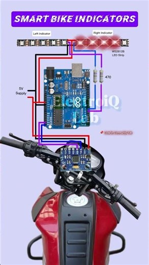 #diy Self-Activating #bike #indicators 🚲💡| #arduino Bike Indicator with Motion#sensor MPU6050 #shots
