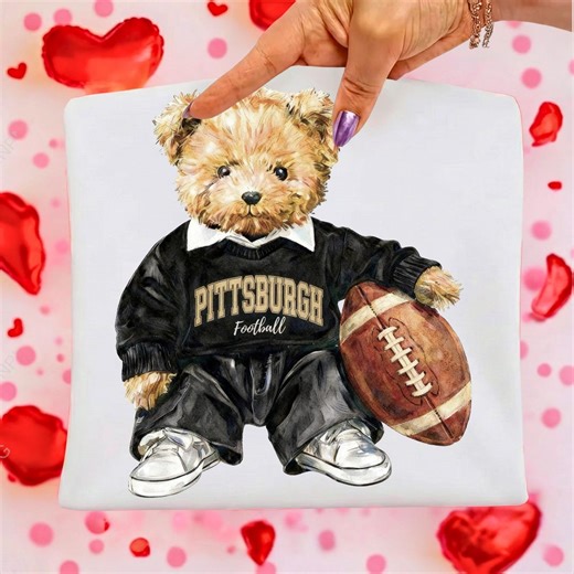 Pittsburgh Football Teddy Bear PNG Preppy Sports Bear Sublimation Design Collegiate Football Fan Clip Art Game Day Bear Graphic - Etsy