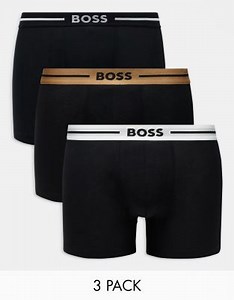 BOSS Bodywear 3 pack Bold boxer briefs in black | ASOS