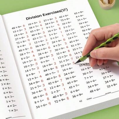 48-Page Multiplication And Division Workbook, Suitable For 9-Year-Olds - Durable Paperback Arithmetic Practice Book, Includes Handwriting Exercises, Great For School Supplies, Math Learning Tools And Christmas Gifts, Multiplication Practice | SHEIN