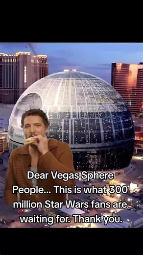 Creative Star Wars TikTok Using Vegas Sphere as Death Star