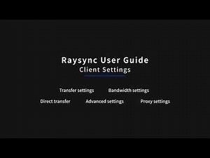 Raysync User Guide - Client Settings