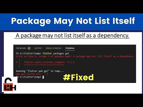 Package may not list itself as dependency [Flutter Error #Fixed] - (Flutter Tutorials)