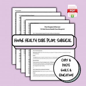 Surgical Home Health Care Plan Template: Post-op Nursing (PDF) - Etsy