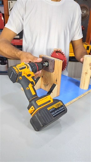 How to Make a Mini Table Saw Using a Drill 🛠️ #shorts #woodworking #tools