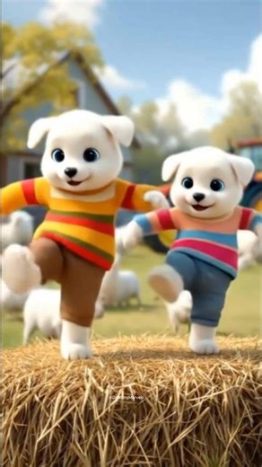 Two Cute Puppy Brothers Dancing