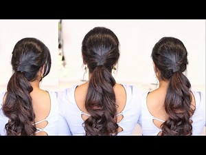 PONYTAIL hairstyle | Simple Twisted Ponytail | 2 minute Easy Hair for College Work | Femirelle