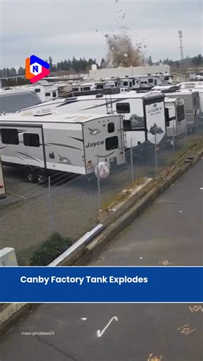 Argon tank explosion at Kittyhawk Products in Canby, Oregon, blew off the facility roof, displaced one family, injured one worker, and prompted Level 3 evacuations for over 100 homes. Surveillance footage captures the dramatic blast. #newsflip #CanbyExplosion #oregonnews #KittyhawkBlast #IndustrialAccident #BreakingNews | NewsFlip