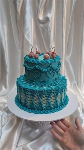 Icy Blue - Colour of the Year | How to Decorate an Icy Blue Vintage Buttercream Cake #2026colour