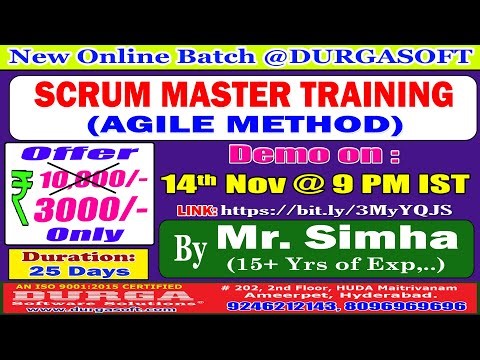 SCRUM MASTER TRAINING Online Training @ DURGASOFT