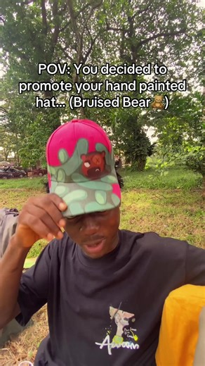 Hand-Painted Hat Designs: Bruised Bear Collection