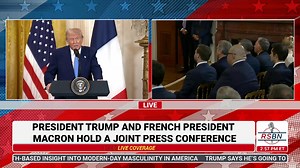 14K views · 489 reactions | WATCH: President Trump and France’s Macron Hold a Joint Press Conference - 2/24/25 | Right Side Broadcasting | Facebook