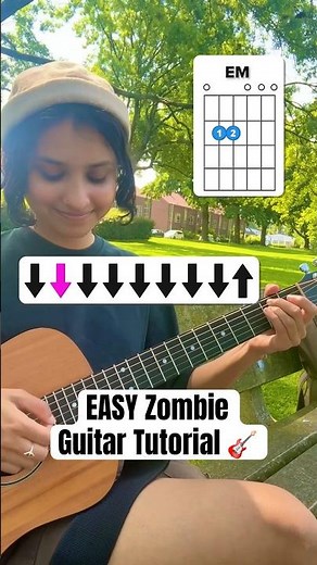 EASY Zombie - The Cranberries Guitar Tutorial 🎸 #shorts
