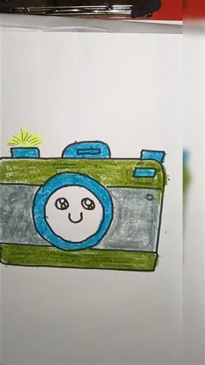 Camera drawing 📷 🙂Capture and save your best memory😊 Step by step drawings# shorts